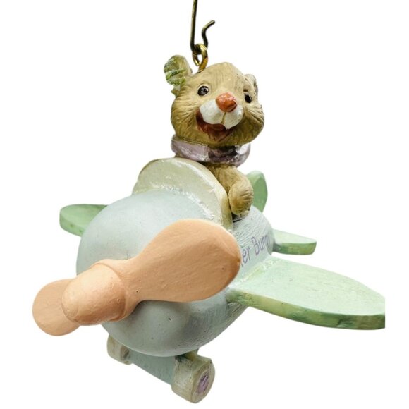 Hallmark Keepsake 1991 Easter Bunny In Airplane Hand-Painted Ornament Vintage - Picture 3 of 9